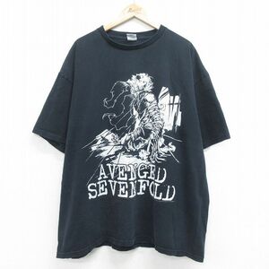 XL/古着 半袖 ビンテージ ロック バンド Tシャツ メンズ 00s アベンジドセブンフォールド アヴェンジドセヴンフォールド 大きいサイズ ロン