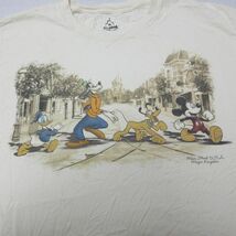 XL/古着 ヘインズ 半袖 Tシャツ メンズ ディズニー DISNEY ミッキー MICKEY MOUSE プルート 大きいサイズ コットン クルーネック 生成り 24_画像2