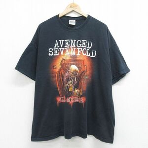 XL/古着 ヘインズ 半袖 ビンテージ ロック バンド Tシャツ メンズ 00s アベンジドセブンフォールド アヴェンジドセヴンフォールド 大きいサ