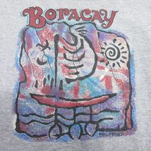 XL/古着 半袖 ビンテージ Tシャツ メンズ 90s 船 Boracay クルーネック グレー 霜降り 24apr09 中古_画像4