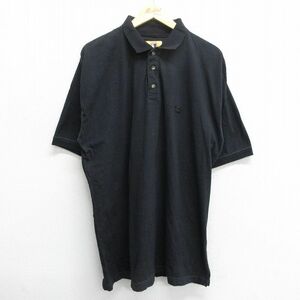 XL/古着 ダックヘッド 半袖 ポロ シャツ メンズ ワンポイントロゴ ロング丈 コットン 黒 ブラック 24apr10 中古 トップス