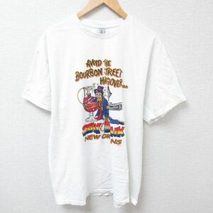 XL/古着 半袖 Tシャツ メンズ 男性 ニューオーリンズ コットン クルーネック 白 ホワイト 24apr11 中古