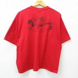 XL/古着 ジャージーズ 半袖 ビンテージ Tシャツ メンズ 00s 木 大きいサイズ クルーネック 赤 レッド 24apr11 中古