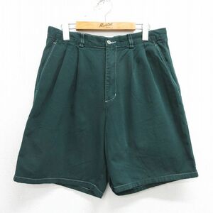 W32/古着 ギャップ GAP ショート パンツ ショーツ メンズ 00s コットン 緑 グリーン 24apr12 中古 ボトムス 短パン ショーパン ハーフ