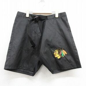 古着 ショート パンツ ショーツ キッズ ボーイズ 子供服 NHL シカゴブラックホークス 黒 ブラック 24apr12の画像1