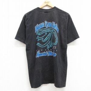 L/古着 半袖 ビンテージ Tシャツ メンズ 00s メモリアルバイクラン コットン クルーネック 黒 ブラック 24apr12 中古