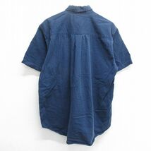 XL/古着 半袖 シャツ メンズ 00s コットン ボタンダウン 濃紺 ネイビー 24apr12 中古 トップス_画像2