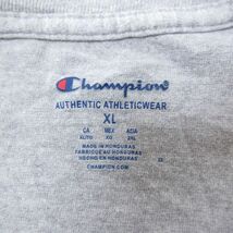 XL/古着 チャンピオン Champion 半袖 ブランド Tシャツ メンズ ビッグロゴ クルーネック グレー 霜降り 24apr13 中古_画像3