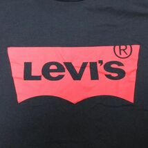 L/古着 リーバイス Levis 半袖 ブランド Tシャツ メンズ ビッグロゴ コットン クルーネック 黒 ブラック 24apr13 中古_画像2