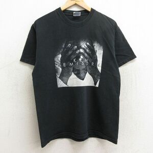 L/古着 半袖 ビンテージ ロック バンド Tシャツ メンズ 00s KEM コットン クルーネック 黒 ブラック 24apr13 中古