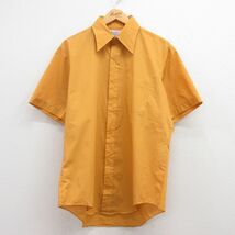 XL/古着 半袖 シャツ メンズ 70s ロング丈 黄 イエロー 24apr15 中古 トップス_画像1