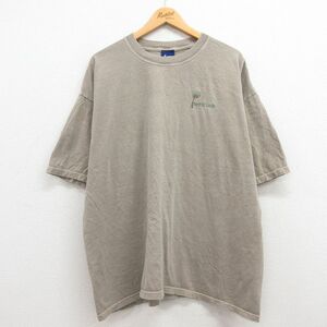 XL/古着 半袖 ビンテージ Tシャツ メンズ 00s ポートセントルーシー ヤシの木 大きいサイズ コットン クルーネック 緑系 グリーン 24apr16