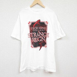 XL/古着 半袖 ヒップホップ ラップ Tシャツ メンズ テックナイン 大きいサイズ クルーネック 白 ホワイト 24apr16 中古