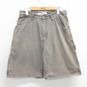 W32/古着 ギャップ GAP ショート ペインター パンツ ショーツ メンズ 00s コットン グレー系 24apr16 中古 ボトムス 短パン ショーパン