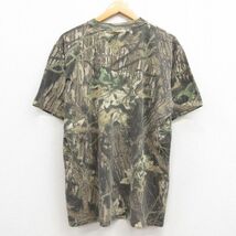 XL/古着 半袖 ビンテージ Tシャツ メンズ 00s モッシーオーク 胸ポケット付き クルーネック 茶他 ブラウン 迷彩 24apr16 中古_画像2