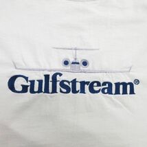 XL/古着 半袖 ビンテージ Tシャツ メンズ 00s 飛行機 ガルフストリーム 刺繍 コットン クルーネック 白 ホワイト 24apr16 中古_画像2