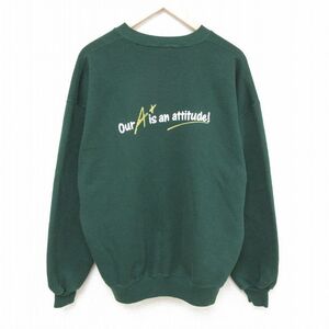 XL/古着 ジャージーズ 長袖 スウェット メンズ 90s オマハパブリックスクール クルーネック 緑 グリーン 24apr17 中古 スエット トレーナー