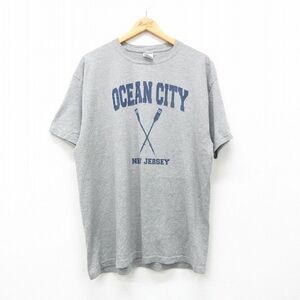 XL/古着 ジャージーズ 半袖 ビンテージ Tシャツ メンズ 00s オーシャンシティ 大きいサイズ クルーネック グレー 霜降り 24apr17 中古