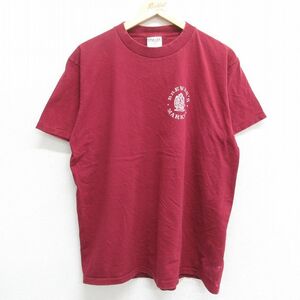 XL/古着 オニータ ONEITA 半袖 ビンテージ Tシャツ メンズ 90s BREWERS コットン クルーネック エンジ 24apr18 中古