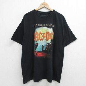 XL/古着 半袖 ロック バンド Tシャツ メンズ AC/DC 大きいサイズ コットン クルーネック 黒 ブラック 24apr18 中古