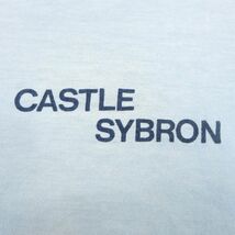 L/古着 半袖 ビンテージ Tシャツ メンズ 90s CASTLE クルーネック 水色 24apr18 中古_画像3