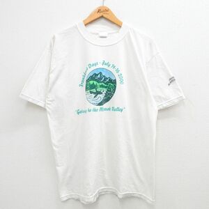 L/古着 半袖 ビンテージ Tシャツ メンズ 00s フランクフルト 山 クルーネック 白 ホワイト 24apr18 中古