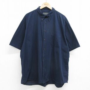 XL/古着 バナナリパブリック 半袖 ブランド シャツ メンズ 大きいサイズ ボタンダウン 紺 ネイビー 24apr18 中古 トップス