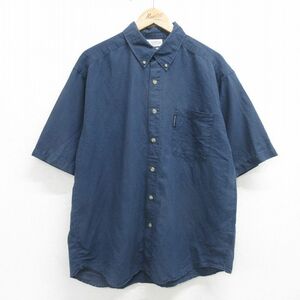 XL/古着 コロンビア 半袖 シャツ メンズ 00s ボタンダウン 紺 ネイビー 24apr18 中古 トップス