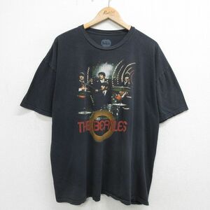 XL/古着 半袖 ビンテージ ロック バンド Tシャツ メンズ 00s ビートルズ 大きいサイズ コットン クルーネック 黒 ブラック 24apr19 中古