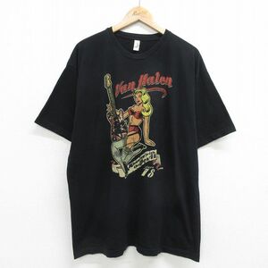 XL/古着 半袖 ビンテージ ロック バンド Tシャツ メンズ 00s ヴァンヘイレン バンヘイレン 大きいサイズ コットン クルーネック 黒 ブラッ