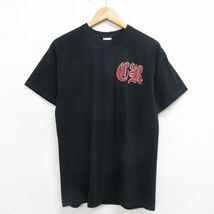 M/古着 半袖 ビンテージ Tシャツ メンズ 00s GR トライバル コットン クルーネック 黒 ブラック 24apr19 中古_画像2