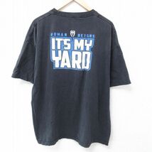 XL/古着 半袖 Tシャツ メンズ ワールドプロレスリング ローマンレインズ 大きいサイズ コットン クルーネック 黒 ブラック 24apr19 中古_画像2