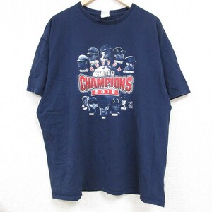 XL/古着 半袖 Tシャツ メンズ MLB ボストンレッドソックス デビッドプライス 大きいサイズ コットン クルーネック 濃紺 ネイビー メジャー