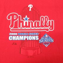 XL/古着 半袖 ビンテージ Tシャツ メンズ 00s MLB フィラデルフィアフィリーズ ワールドシリーズ コットン クルーネック 赤 レッド メジャ_画像2