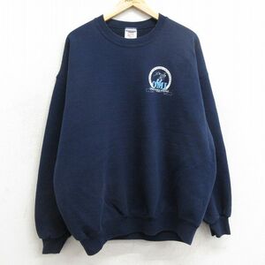 XL/古着 ジャージーズ 長袖 スウェット メンズ 90s OMI クルーネック 紺 ネイビー 24apr22 中古 スエット トレーナー トップス