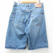 W31/古着 リーバイス Levis 569 ハーフ パンツ ショーツ メンズ コットン 紺 ネイビー デニム 24apr23 中古 ボトムス 短パン ショーパン シ_画像2