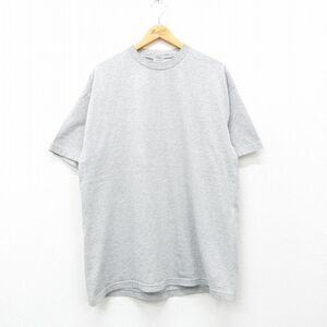 XL/古着 半袖 ビンテージ Tシャツ メンズ 00s 無地 クルーネック グレー 霜降り 24apr23 中古