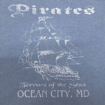 XL/古着 半袖 ビンテージ Tシャツ メンズ 00s Pirates 船 大きいサイズ コットン クルーネック 薄紺 ネイビー 24apr24 中古_画像3