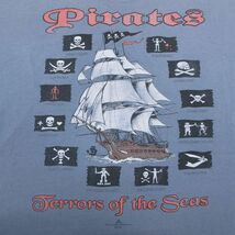 XL/古着 半袖 ビンテージ Tシャツ メンズ 00s Pirates 船 大きいサイズ コットン クルーネック 薄紺 ネイビー 24apr24 中古_画像4