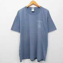 XL/古着 半袖 ビンテージ Tシャツ メンズ 00s Pirates 船 大きいサイズ コットン クルーネック 薄紺 ネイビー 24apr24 中古_画像2