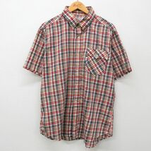 XL/古着 リーバイス Levis 半袖 シャツ メンズ 80s 赤 レッド チェック 24apr24 中古 トップス_画像1