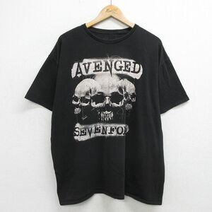 XL/古着 半袖 ロック バンド Tシャツ メンズ アベンジドセブンフォールド アヴェンジドセヴンフォールド 大きいサイズ コットン クルーネッ