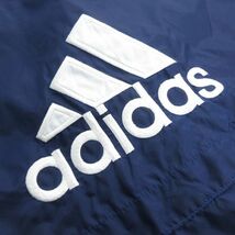 L/古着 アディダス adidas 長袖 ナイロン ジャケット メンズ 90s ビッグロゴ 刺繍 ラグラン 紺他 ネイビー 3本ライン 24apr25 中古 アウタ_画像3