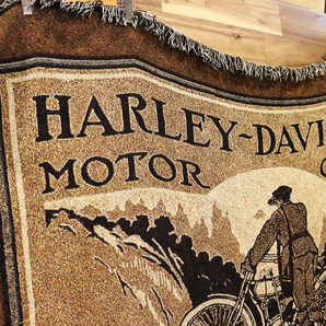 A Harley Davidson ハーレーダビッドソン 大判ラグ カーペット アメリカ古着卸 テーブルクロス アンティーク バイク インテリアの画像2