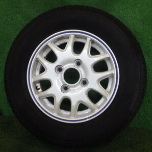 ◆ 社外 アルミホイール タイヤ 12インチ 4本セット 3.5J +45 PCD100 4穴 145/80R12 80/78N LT YOKOHAMA 23年 中古 C162の画像3