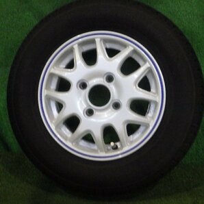 ◆ 社外 アルミホイール タイヤ 12インチ 4本セット 3.5J +45 PCD100 4穴 145/80R12 80/78N LT YOKOHAMA 23年 中古 C162の画像7