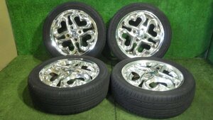 ◆ PIAA JEWEL HEART アルミホイール タイヤ 14インチ 4本セット 4.5J +45 PCD100 4穴 165/55R14 GoodYear 5.5㎜ 21年 中古 D125