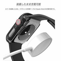 アップルウォッチ Apple Watch 4/5/6/SE 44mm カバー 保護ケース+ガラスフィルム一体化_ シルバー__ X_画像5