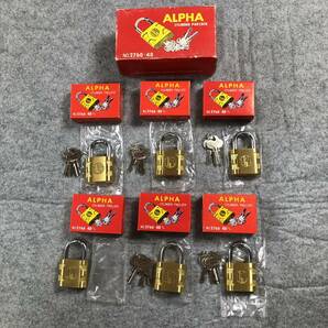 B3383【ALPHA】未使用品 アルファ シリンダー錠 南京錠 No.2760-40 40mm 6個セット デッドストック まとめ売り 同一キー 1円スタートの画像4