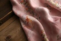 生地　DIYハンドメイド麻リネン生地　苧麻通気性いい　肌触りいいワンピースチュニック作る2.5m 素敵花柄_画像3